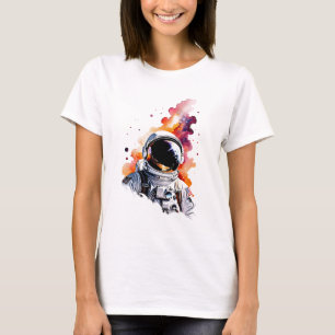 Camiseta Astronauta de Aquarela Fechar