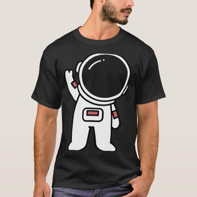 Camiseta Astronauta de Arte no Espaço Acessório Artístico D (Frente)