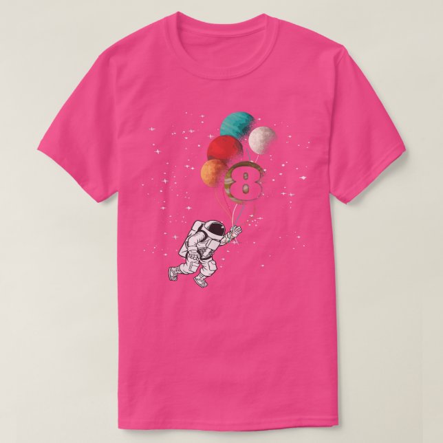 Camiseta Astronauta de Astronauta com 8 anos de idade 8º BD (Frente do Design)