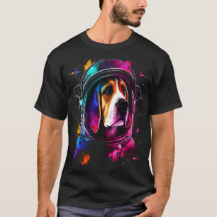 Camiseta Astronauta de Beagle no Espaço Cão Cosmic Explorer