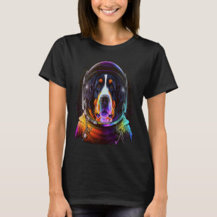 Camiseta Astronauta de Cão das Montanhas Bernese Colorida E
