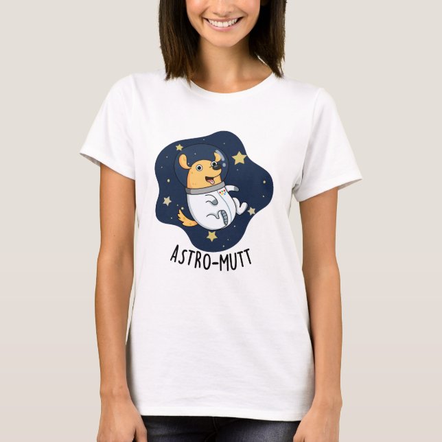 Camiseta Astronauta de Cão Engraçado Astromutt (Frente)