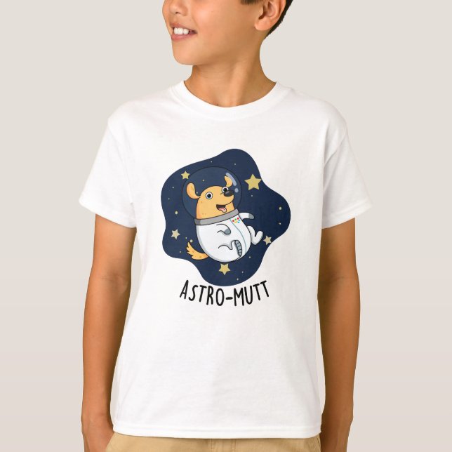 Camiseta Astronauta de Cão Engraçado Astromutt (Frente)