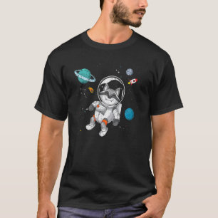 Camiseta Astronauta de Ciência Animal na Floresta Espacial