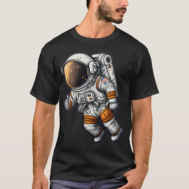 Camiseta Astronauta de desenho animado (Frente)