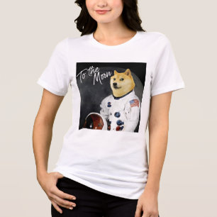 Camiseta Astronauta de Dogecoína para o Bloqueio da Lua HOD