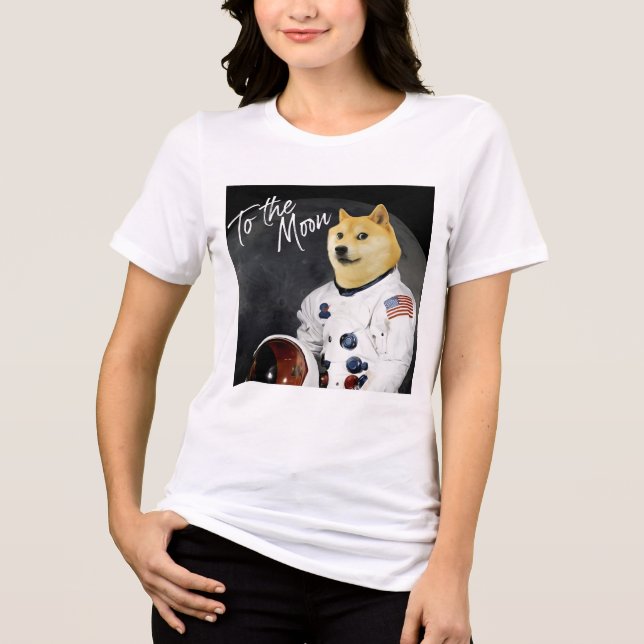 Camiseta Astronauta de Dogecoína para o Bloqueio da Lua HOD (Frente)