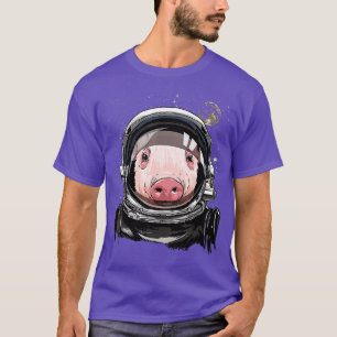 Camiseta Astronauta de Exploração Espacial do Porco Sobre