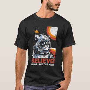 Camiseta Astronauta de Gato Acredita em Distúrbio Espacial 