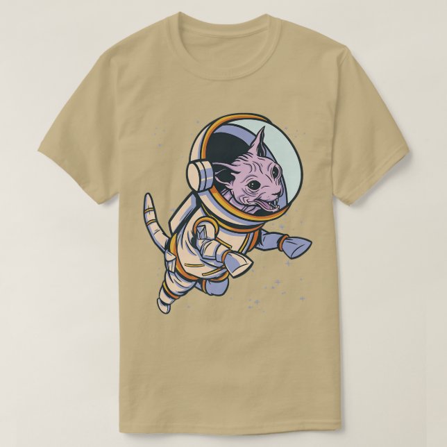 Camiseta Astronauta de Gato de Espionagem (Frente do Design)