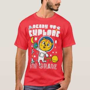 Camiseta Astronauta De Gato De Volta À Escola, Pronta Para