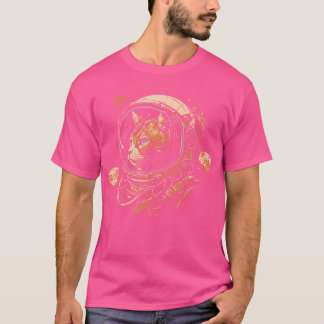 Camiseta Astronauta De Gato Em Planetas De Astronomia Legal