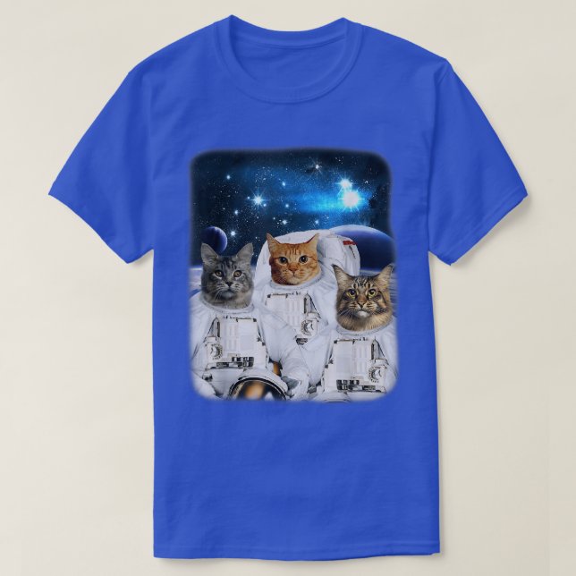 Camiseta Astronauta De Gato Espacial Catronauta Com Cabeça  (Frente do Design)