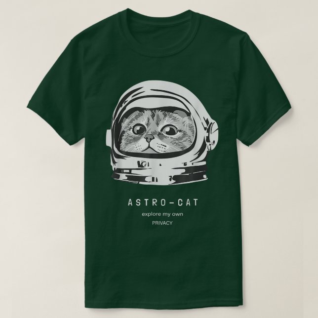 Camiseta Astronauta de Gato Espacial Gato Cosmico Raveling  (Frente do Design)