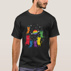 Camiseta Astronauta de Gato LGBT Transgênero Arco-íris Orgu