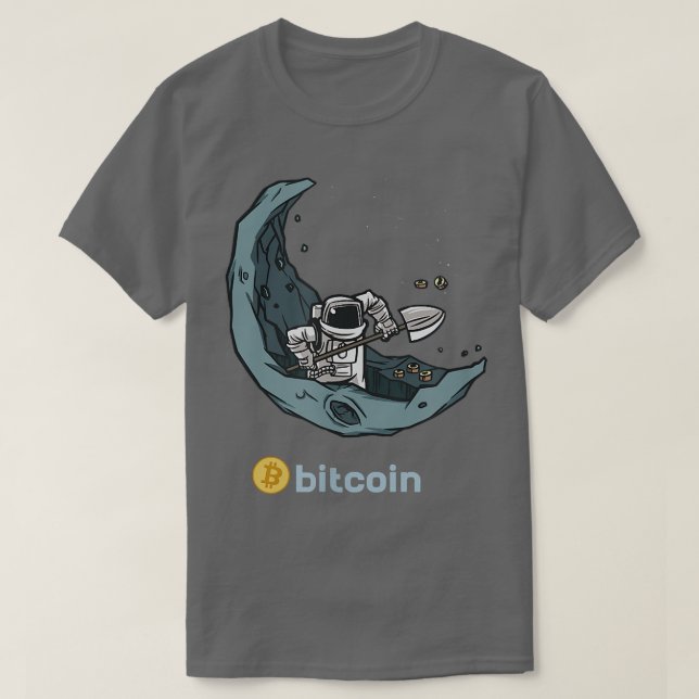 Camiseta Astronauta de Mineração Bitamect HODL BTC Cryptocu (Frente do Design)