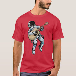 Camiseta Astronauta de Música do Violão Acústico Espacial