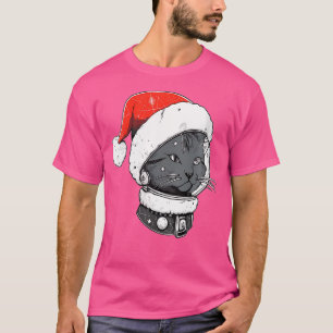 Camiseta Astronauta de Natal Gato Trippy Edm Rave de Invern