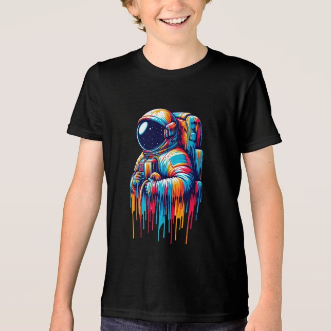 Camiseta Astronauta de Paint Drip (Frente)