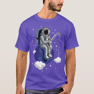 Camiseta Astronauta de Pesca Espacial Planetas da Lua
