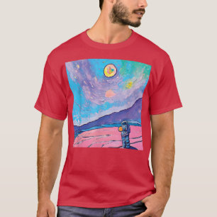 Camiseta Astronauta de pintura de exploração espacial T-Shi