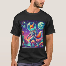 Camiseta astronauta de raposa espacial