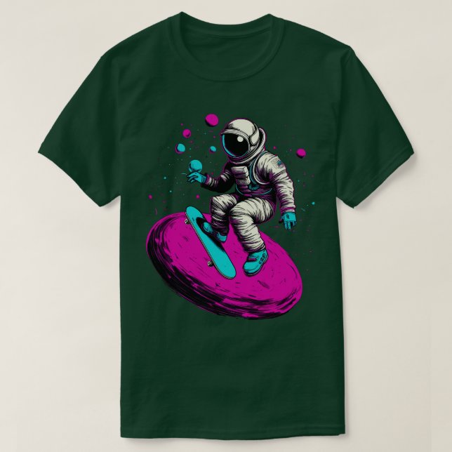 Camiseta Astronauta de Skate A Ciência Espacial Oferece Eng (Frente do Design)