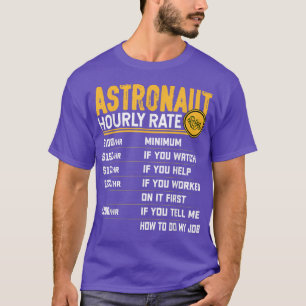 Camiseta Astronauta de Taxa Horária Planetas Engraçados Ast