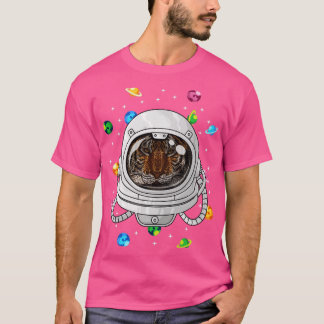 Camiseta Astronauta De Tigre Profundo No Universo Cósmico E
