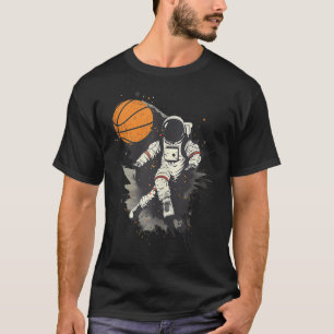 Camiseta Astronauta De Trabalho de arte De Basquete Pl