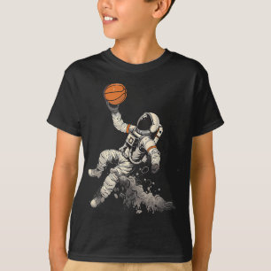 Camiseta Astronauta De Trabalho de arte De Basquete Pl