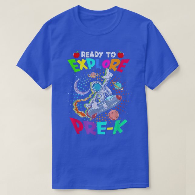Camiseta Astronauta De Volta À Escola Pronta Para Executar  (Frente do Design)