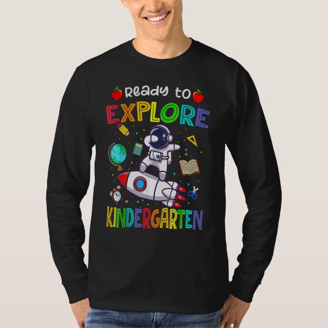 Camiseta Astronauta De Volta à Escola  Pronto Para Explorar (Frente)
