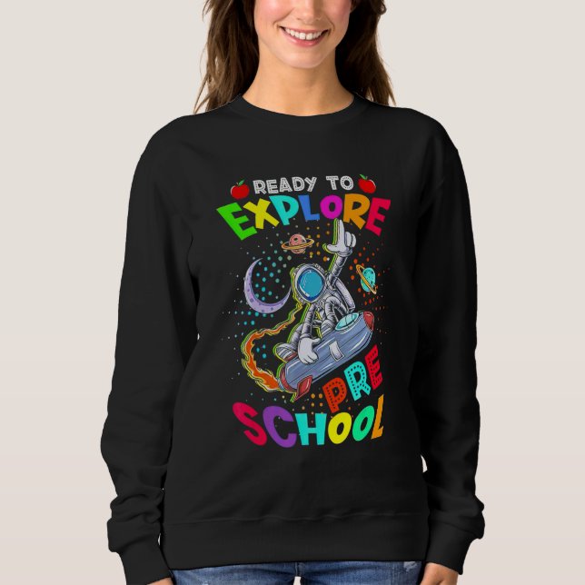 Camiseta Astronauta De Volta à Escola  Pronto Para Explorar (Frente)