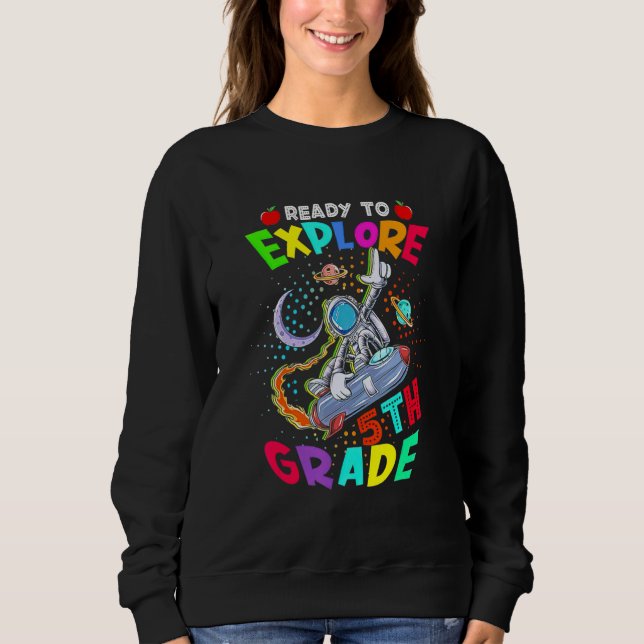 Camiseta Astronauta De Volta à Escola  Pronto Para Explorar (Frente)