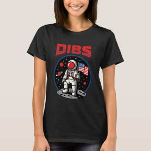 Camiseta Astronauta Dibs Lua Espaço Galáxia 4 de Julho Amer