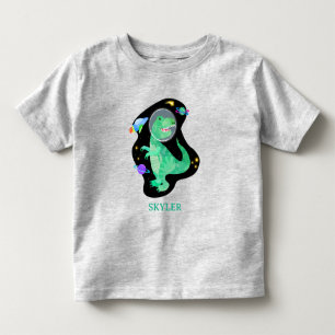 Camiseta Astronauta Dinossauro Espaço Exterior
