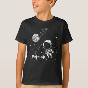 Camiseta Astronauta Divertido na Camisa-T do Rapaz Espacial