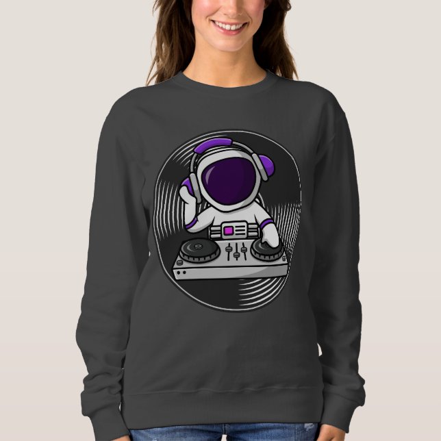 Camiseta Astronauta DJ Cute Space Music design (Frente)
