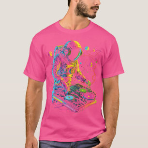 Camiseta Astronauta Dj Djing No Espaço Edm Legal
