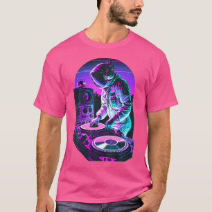 Camiseta Astronauta Dj Djing No Espaço Edm Legal Vapor Gráf