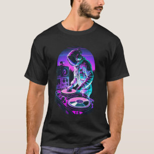 Camiseta Astronauta DJ, DJing no Espaço, Vap Gráfico legal