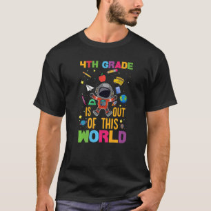 Camiseta Astronauta Do 4º Grau De Volta À Escola No Primeir