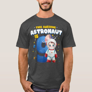 Camiseta Astronauta Do Astronauta Do Aniversário De 9 Anos