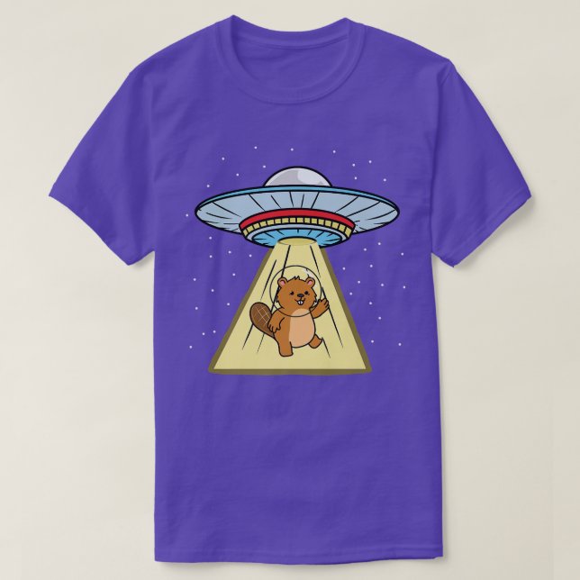 Camiseta Astronauta do castor raptado Ufo (Frente do Design)