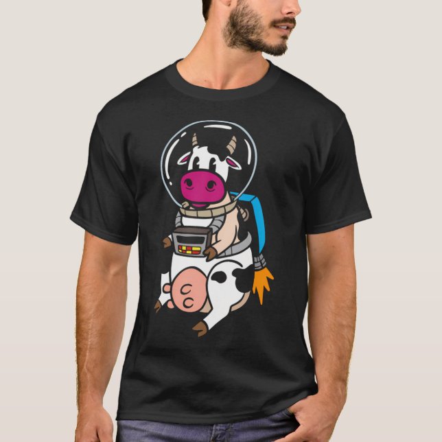 Camiseta Astronauta do Espaço de Vaca (Frente)