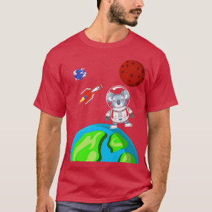 Camiseta Astronauta do Foguete Exterior Animal da Austrália
