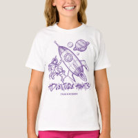 Astronauta do Foguete Viagem do Espaço Branco Roxo