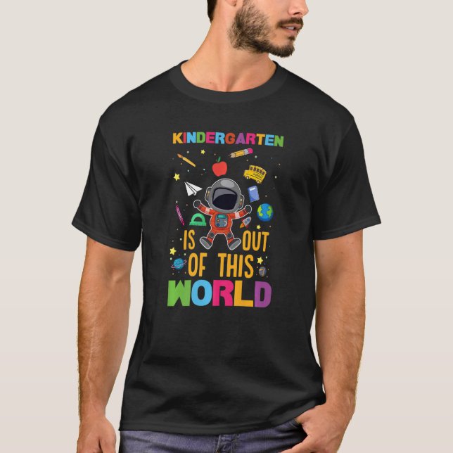 Camiseta Astronauta Do Jardim De Infância De Volta À Escola (Frente)