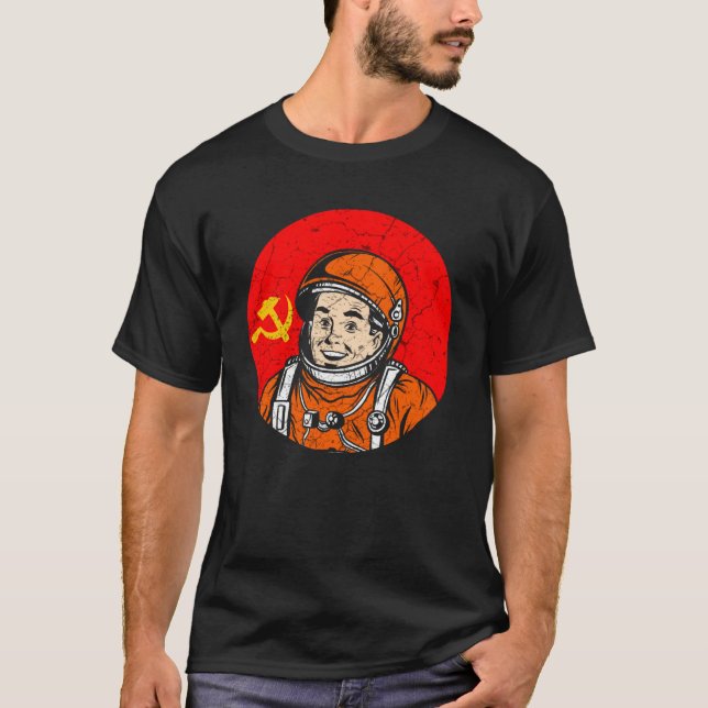 Camiseta Astronauta do Kosmonauta Comunismo da União Soviét (Frente)